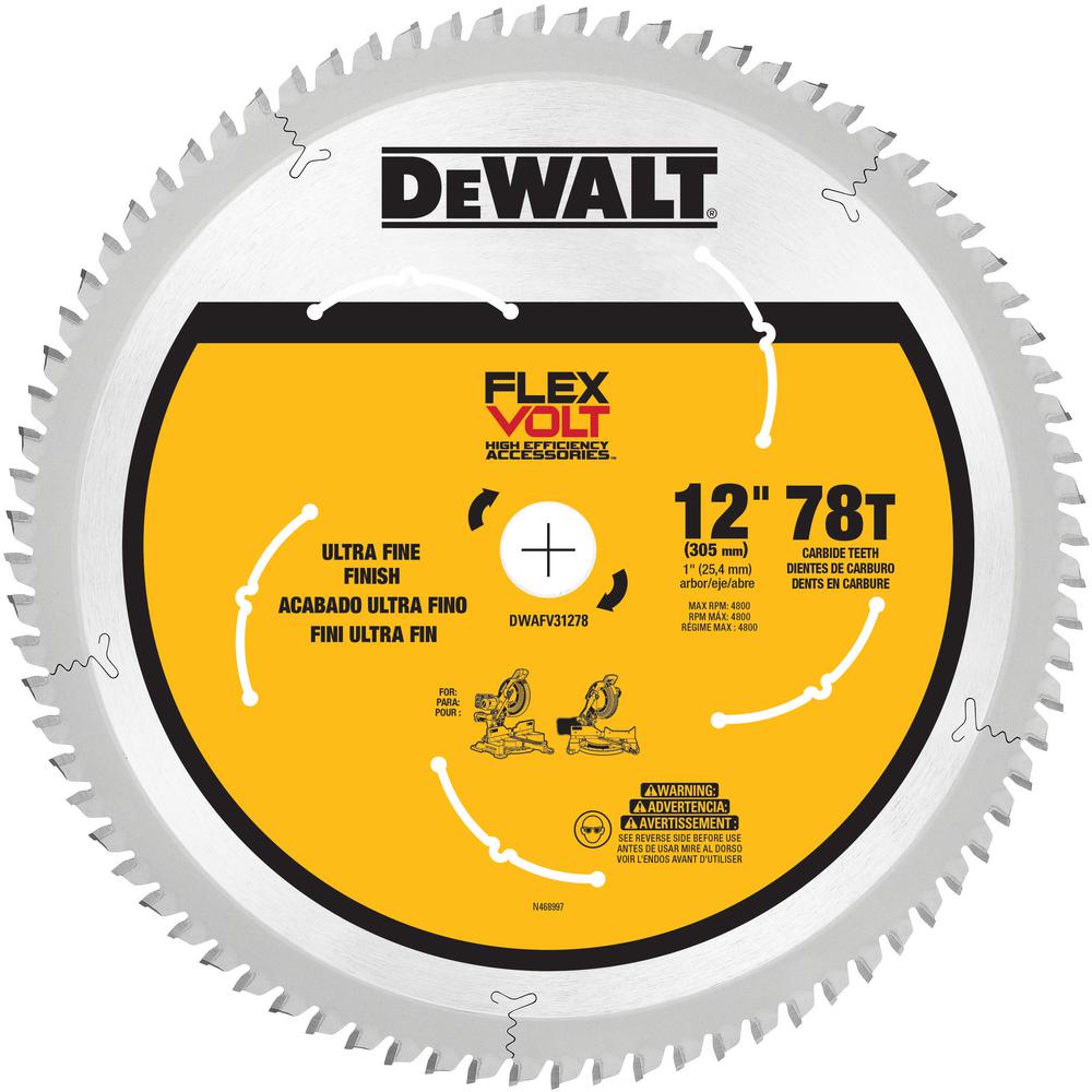 DeWalt FLEXVOLT 12 in. 78-Teeth Carbide-Tipped Miter Saw Blade